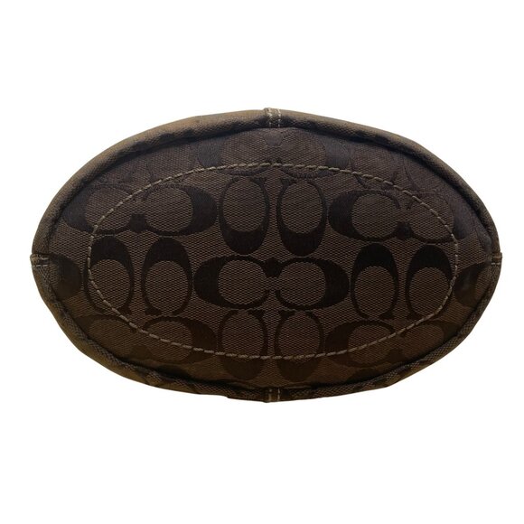 Coach Women’s Brown Leather Trim Signature Canvas Adjustable Strap Shoulder Bag - Picture 6 of 13